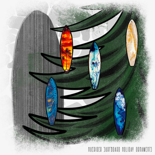 Huerider Surfboard Holiday Ornaments