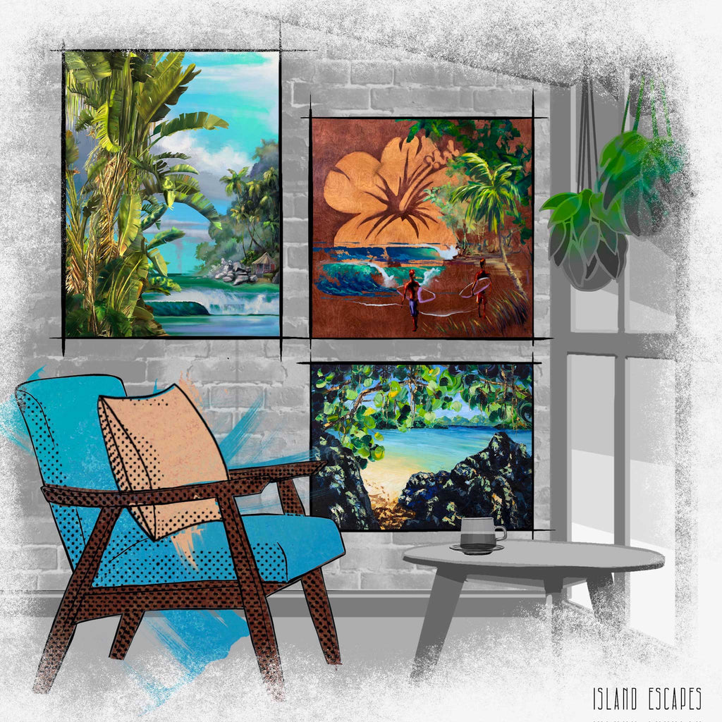 Exotic beach coastal wall art; stunning hues depict a tranquil seaside escape, bringing the beauty of nature to your space.