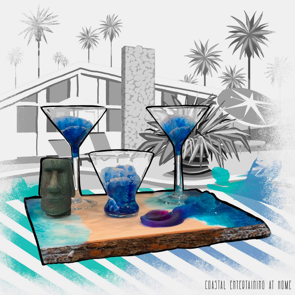 Entertain elegantly with 5th & Rugged's chic coastal collection—unique designs & colors for the perfect summer vibe at gatherings with unique, hand-crafted glassware, dishes, serving trays, and more.