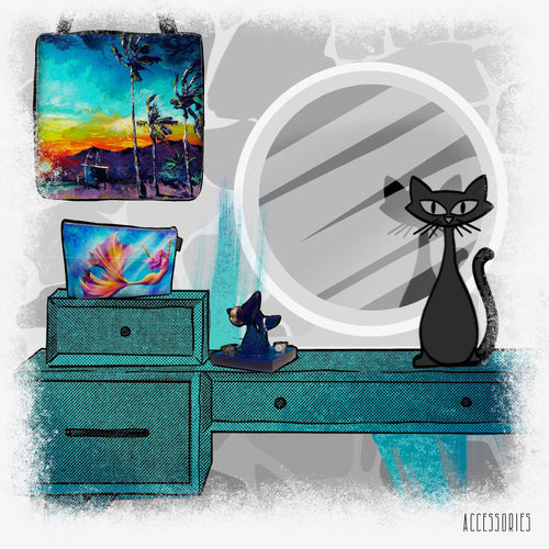 Explore 5th & Rugged's 'Accessories' collection - a unique assortment of hand-made decor, tote bags, and make-up bags, each piece radiating artistic charm.