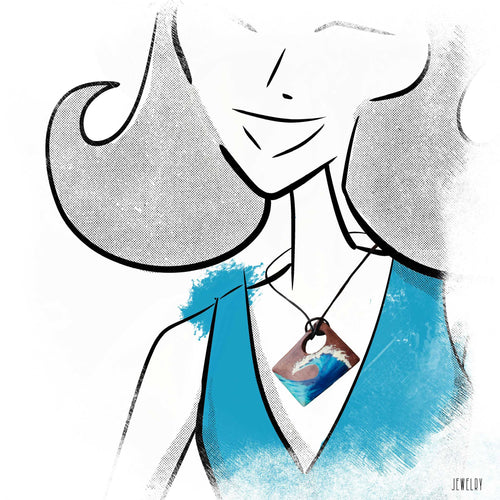 Embrace serene beach vibes with hand-painted jewelry masterpieces, intricately crafted to captivate and dazzle with unique charm.