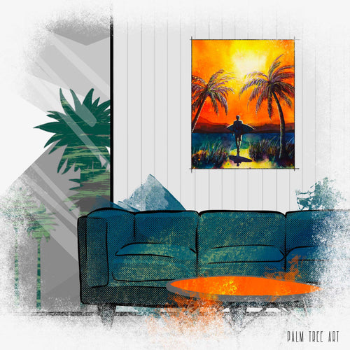 Dive into 5th & Rugged's 'Palm Tree Art' collection - where vibrant tropical artwork meets your personal style, enhancing your joyful living space.
