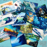 Original paper prints and hand-painted art pieces from 5th & Rugged's Secrets of the Lost Lagoon Mystery Box.