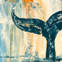 abstract whale tail painted with palette knives