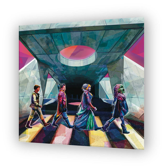 ABY Road Starcruiser art print featuring Jason Keller as Raithe Kole and Bri as Gaya in Halcyon scoundrel ensemble