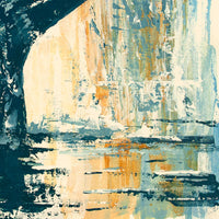 close up of palette knife texture in whale tail painting