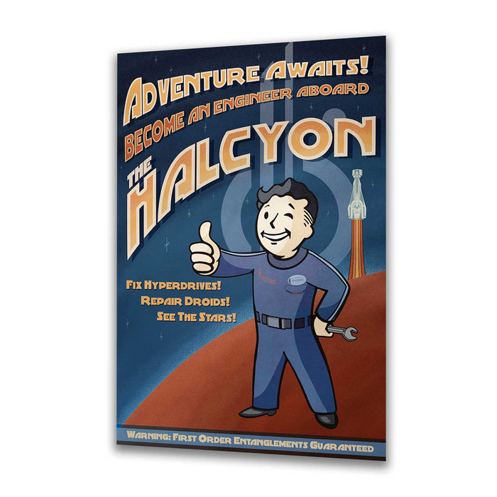 Adventure Awaits! - Sammie Halcyon crew tribute poster print inspired by Galactic Starcruiser mechanic Sammie