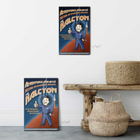 Adventure Awaits Sammie paper art print dimensions showing 11 by 17 inch paper print and 12 by 18 metal print size