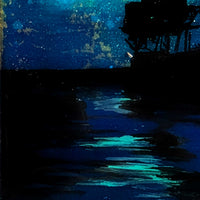 close up of glowing water and atmospheric detail in fantasy ocean painting