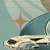 Close-up detail of Beyond Tomorrow highlighting the Halcyon's forward section.