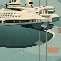 Close-up detail of Beyond Tomorrow highlighting the Halcyon's aft section.