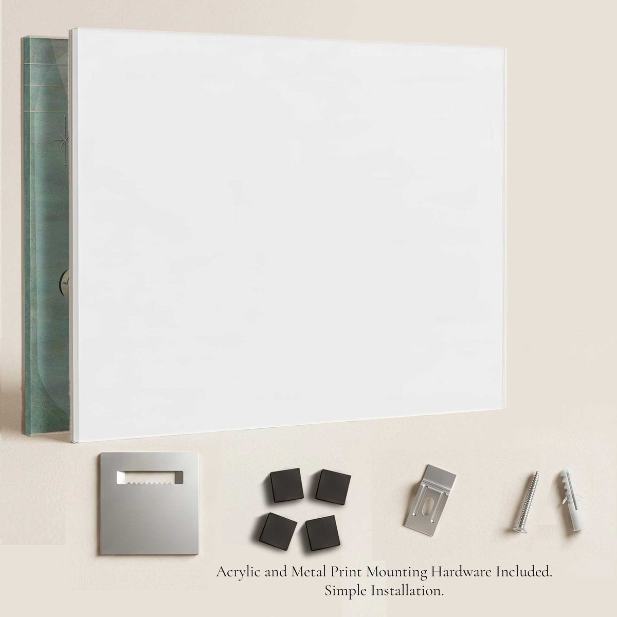 Back of Beyond Tomorrow metal print showing hanging hardware.