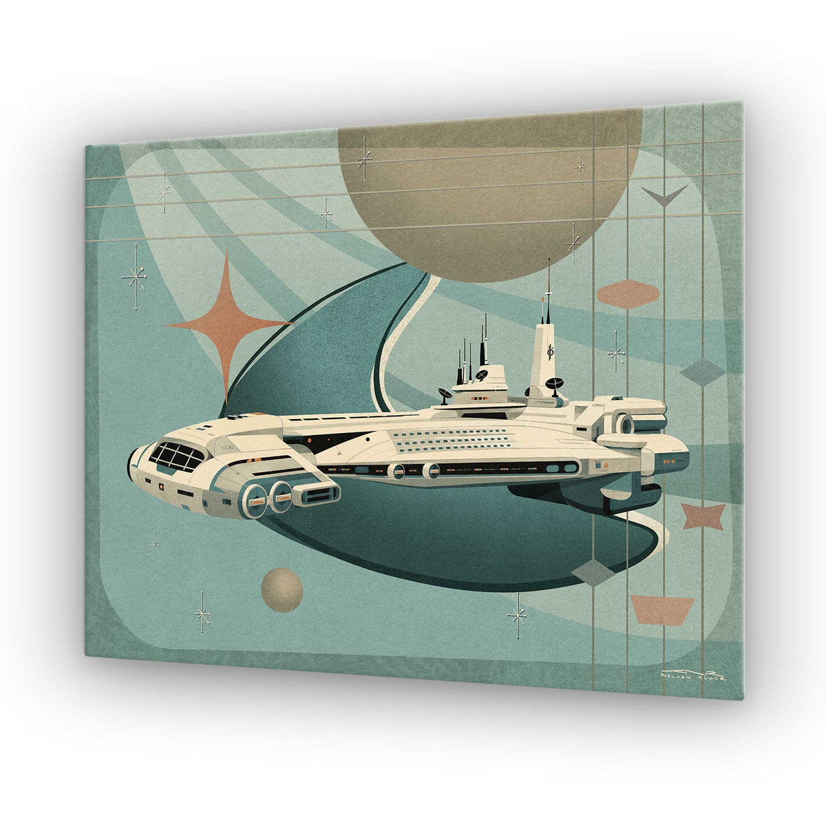 Beyond Tomorrow mid-century modern Halcyon art print hero image.