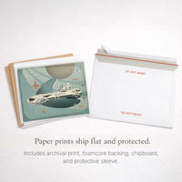 Protective packaging for Beyond Tomorrow paper print.