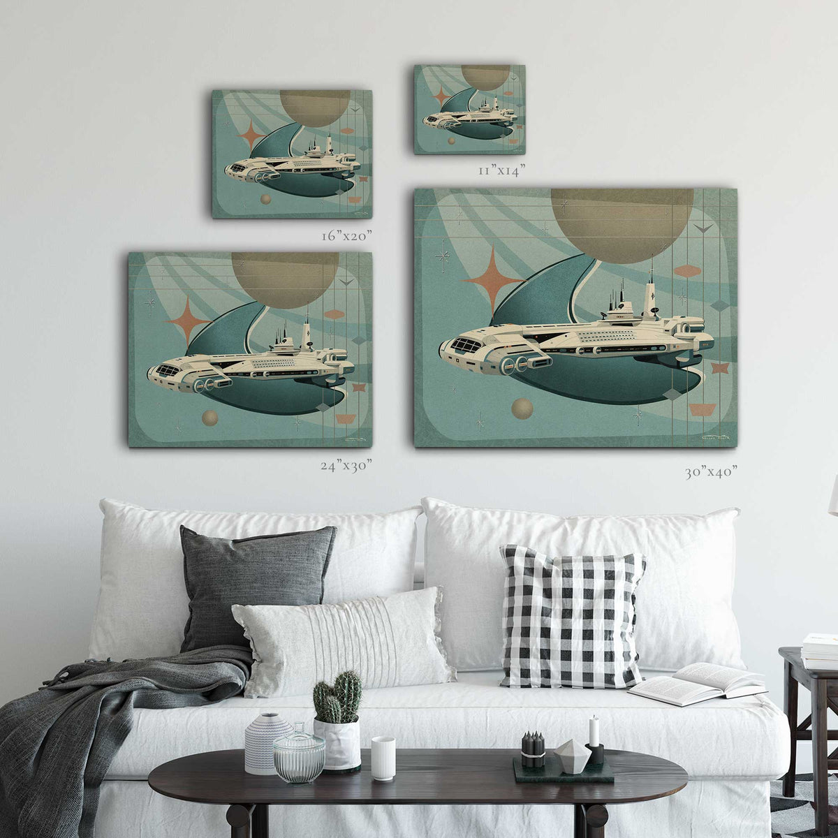 Size comparison for Beyond Tomorrow Halcyon art print.
