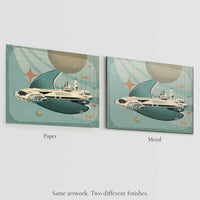 Comparison of paper and metal print finishes for Beyond Tomorrow.