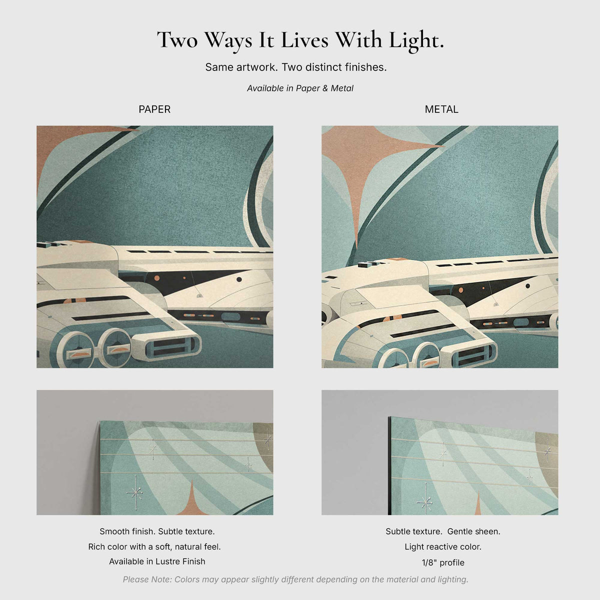 Close-up showing print texture and edge profile for Beyond Tomorrow.