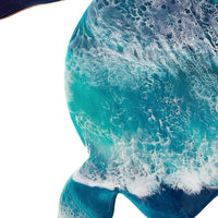 Ocean Drift: Sea Turtle Resin on Wood Wall Art
