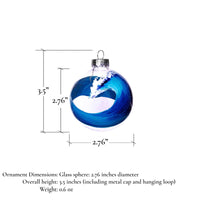 bluewater glass wave ornament dimensions shown for size reference