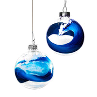 hand-painted bluewater wave ornaments - Swell and Break Editions
