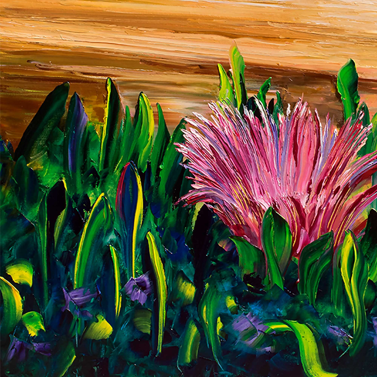 brand new day painting pink coastal flower detail