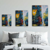 Calling Home Vol. 1 cityscape art print shown in multiple available sizes for scale comparison.