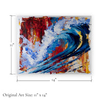 Capsule Tale 11 original abstract ocean wave painting size 11 x 14 inches dimension graphic