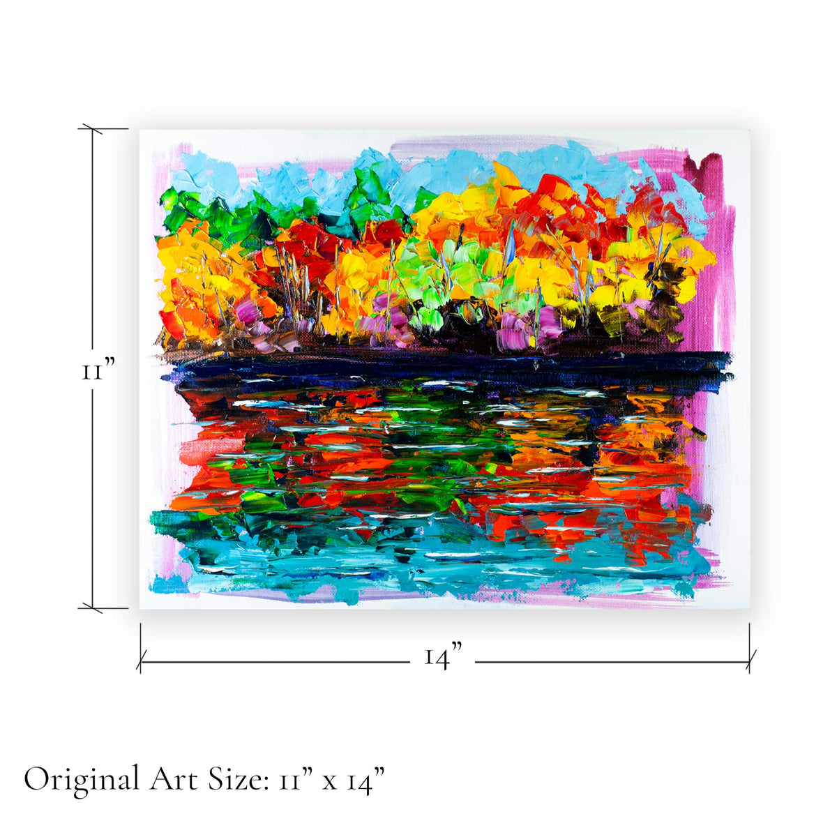 Capsule Tale No. 9 original artwork size graphic showing 11 x 14 inch dimensions