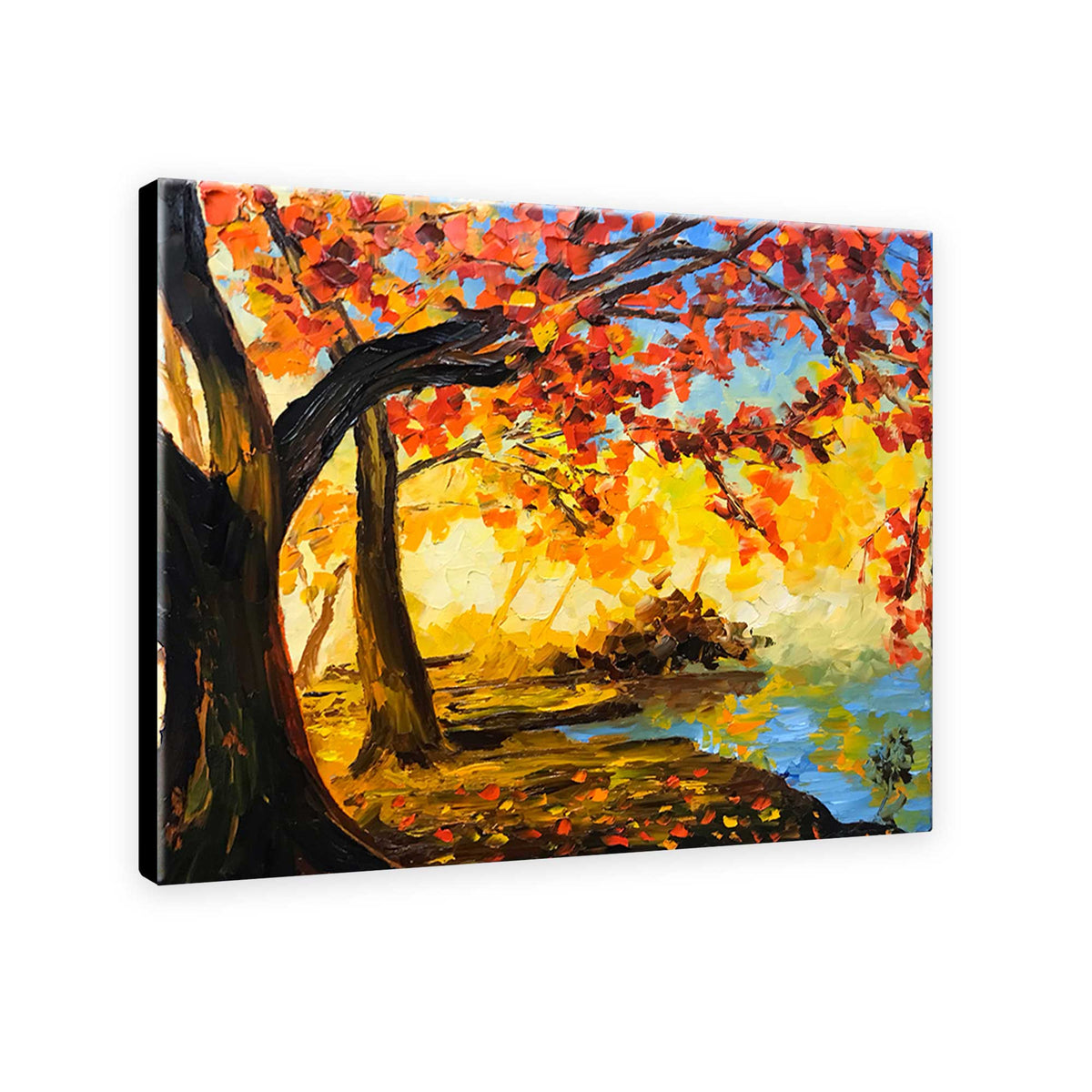 Elysium 16x20 canvas palette knife autumn landscape without frame.