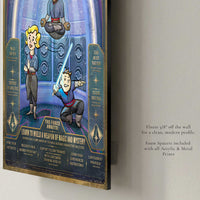 Follow the Path metal art print showing its slim profile and wall-mounted floating presentation