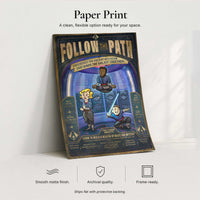 Follow the Path 11 by 17 archival paper print featuring the Halcyon Saja and lightsaber training