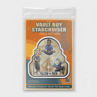 Follow the Path Saja sticker packaged on a Vault Boy Starcruiser Collection backing card in a clear sleeve