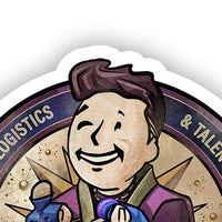 Close detail of Fortune Favors the Bold Raithe Kole die-cut sticker