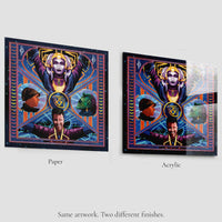Halcyon Starcruiser art print shown in paper and acrylic finishes comparison
