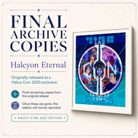 Halcyon Eternal final archive copies promotional image featuring the Halcy-Con 2025 exclusive artwork