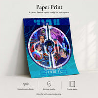 Paper print display graphic for Halcyon Eternal 2025 convention exclusive artwork featuring archival matte finish and frame-ready presentation
