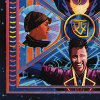 Detail of Raithe Kole with Sandro and Ouannii portraits in Starcruiser scoundrel artwork