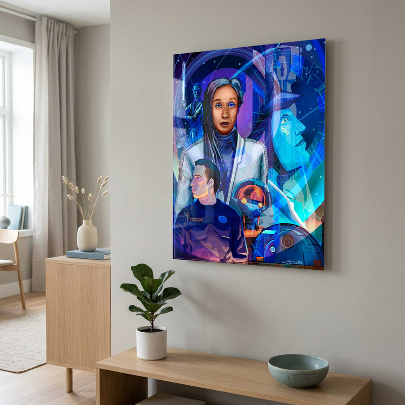 The Heart of the Halcyon Galactic Starcruiser art print displayed in a modern interior setting