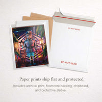 Starcruiser art print packaging with protective sleeve foamcore backing and rigid mailer