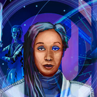 Close detail of Lenka Mok and Rey from Heart of the Halcyon Galactic Starcruiser artwork