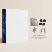 Mounting hardware included with acrylic and metal Intergalactic Jam sci fi wall art prints