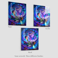 Intergalactic Jam Galactic Starcruiser artwork shown as paper print acrylic print and metal print