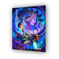 Intergalactic Jam scoundrel tribute artwork featuring Gaya and Raithe Kole from the Galactic Starcruiser Halcyon