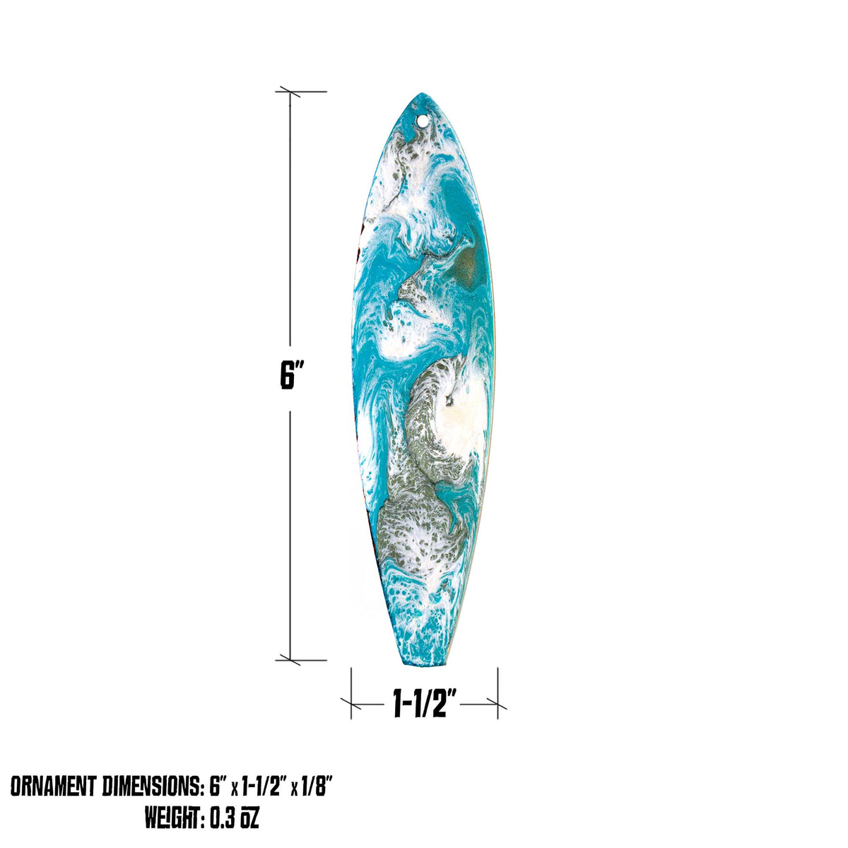 slander surfboard ornament size and dimensions graphic