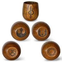 Halcyon Voyage Kar’tam cups showing four faction symbols including Resistance Jedi Scoundrel and First Order