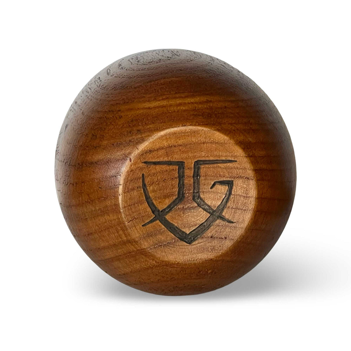 Bottom of wooden Kar’tam cup featuring Gaya Ryloth scoundrel faction symbol