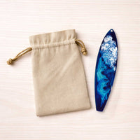 Kauai surfboard ornament with canvas gift bag