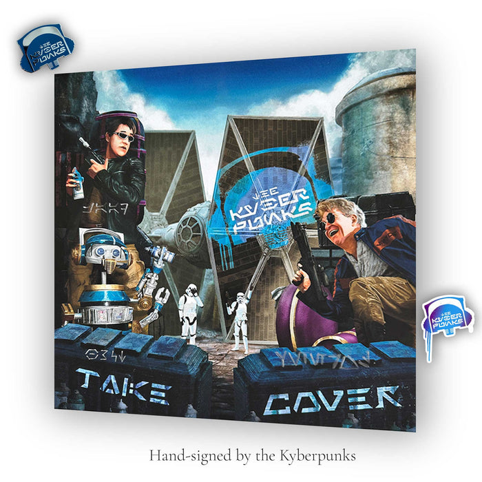 Signed Kyberpunks Take Cover album art print with band signatures Star Wars fan art