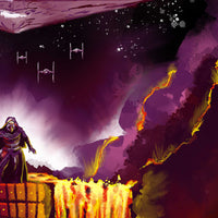 Close up detail of Kylo Ren and textured brushwork in Star Wars fan art print