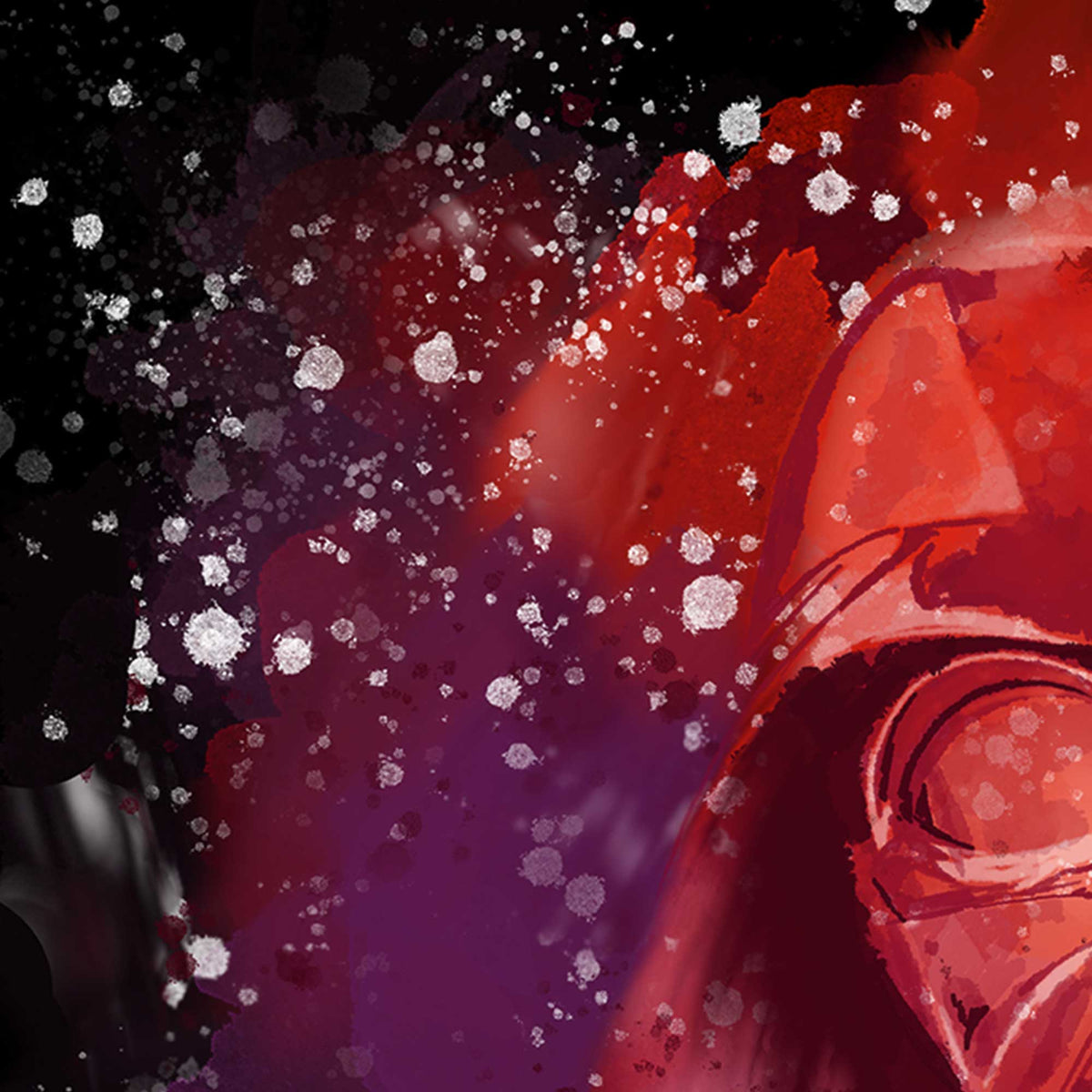 Close up detail of Darth Vader helmet in cinematic Star Wars inspired artwork